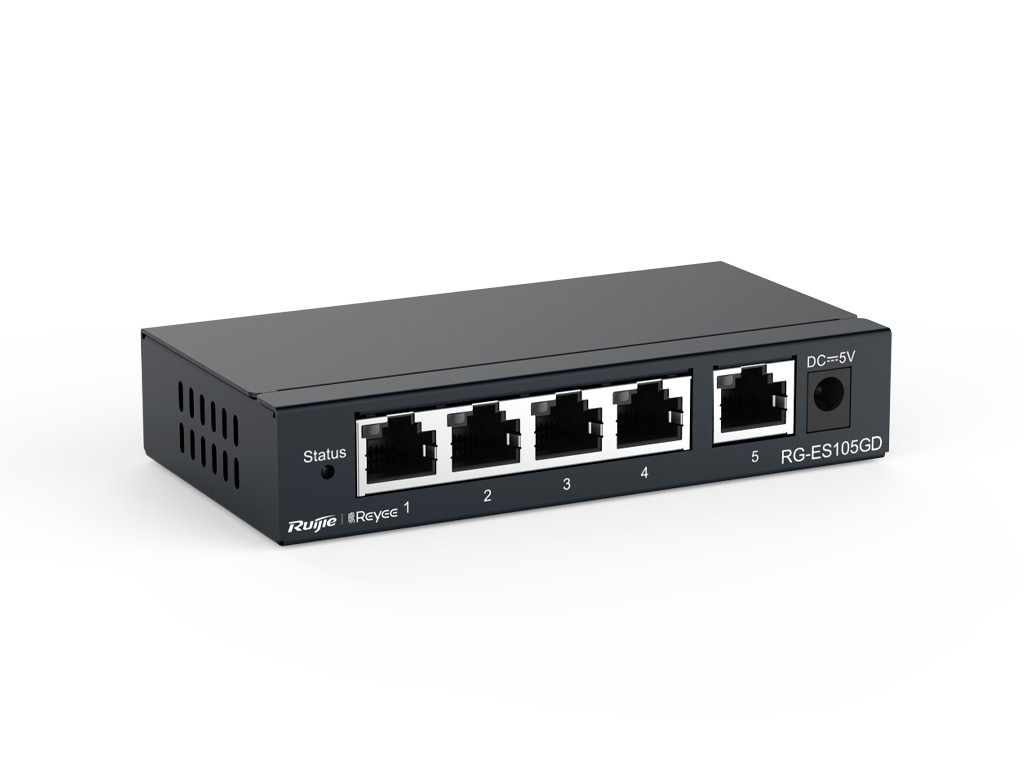 Ruijee 5-port 10/100/1000Mbps Unmanaged Non-PoE 