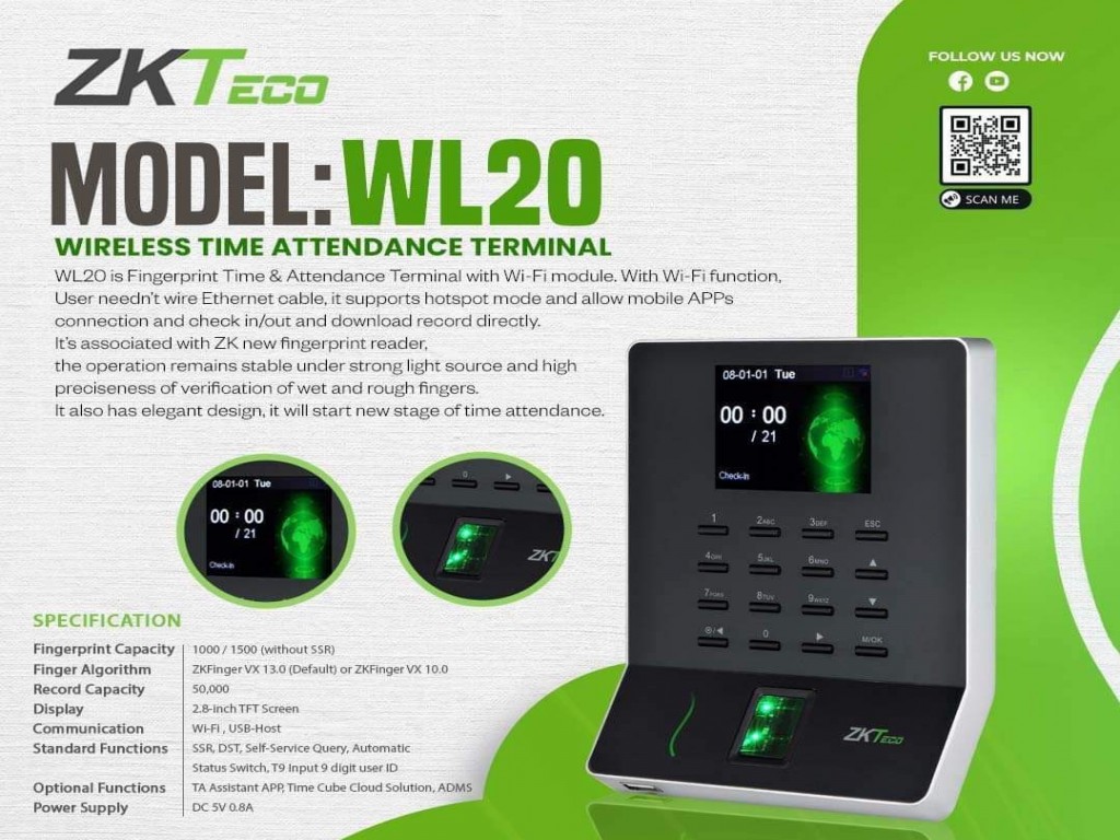 ZKTeco  WL20  Finger Print
