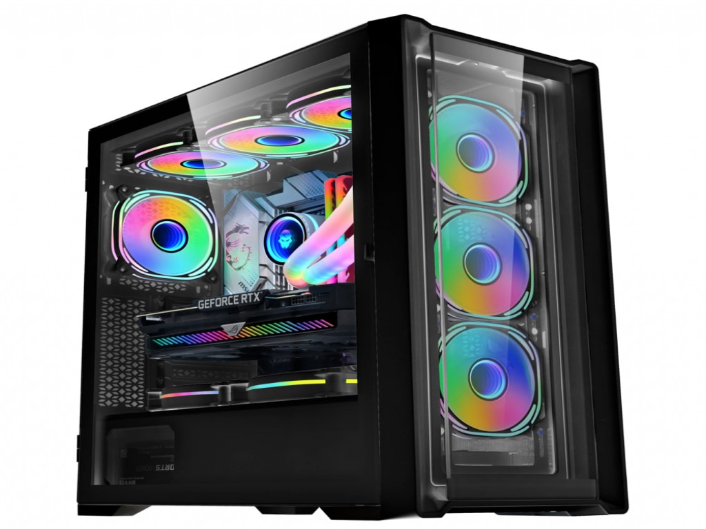 WJCOOLMAN DT-M2 360 GAMING CASE BLACK