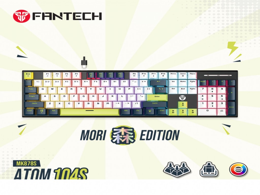 Fantech MK878S ATOM104S MORI Edition White