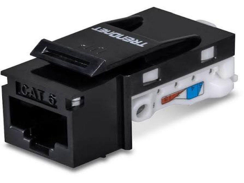 50 Pack Cat6 RJ-45 Keystone Jack, Black