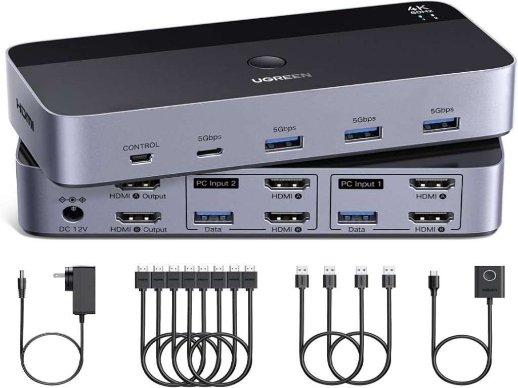 UGREEN HDMI Dual Monitor KVM Switch 2 In 2 Out