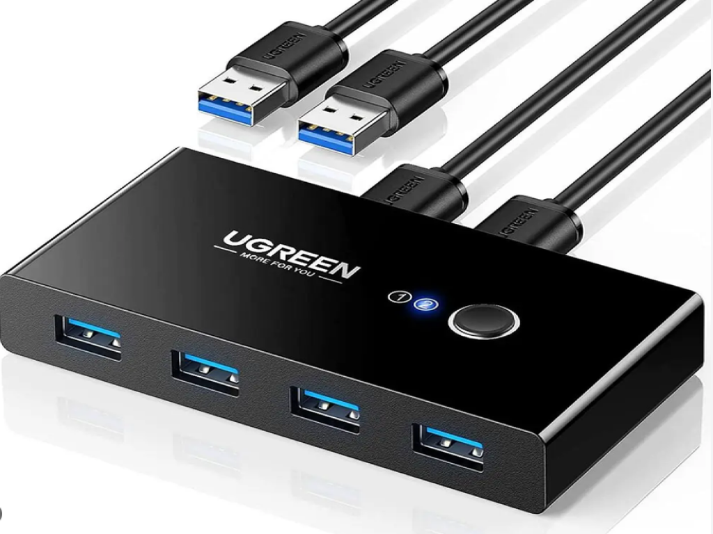 UGREEN USB 2.0 2 In 4 Out KVM Sharing Switch Box