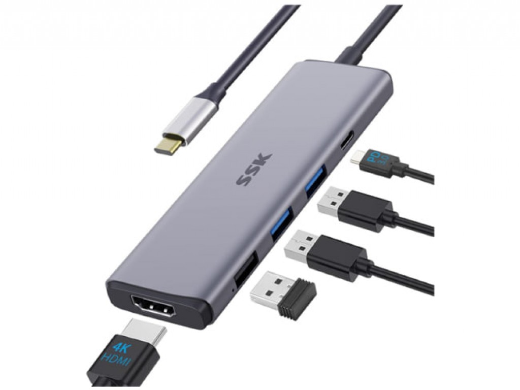 SSK SC212 Type-C Multi-function 5 in 1 Adapter