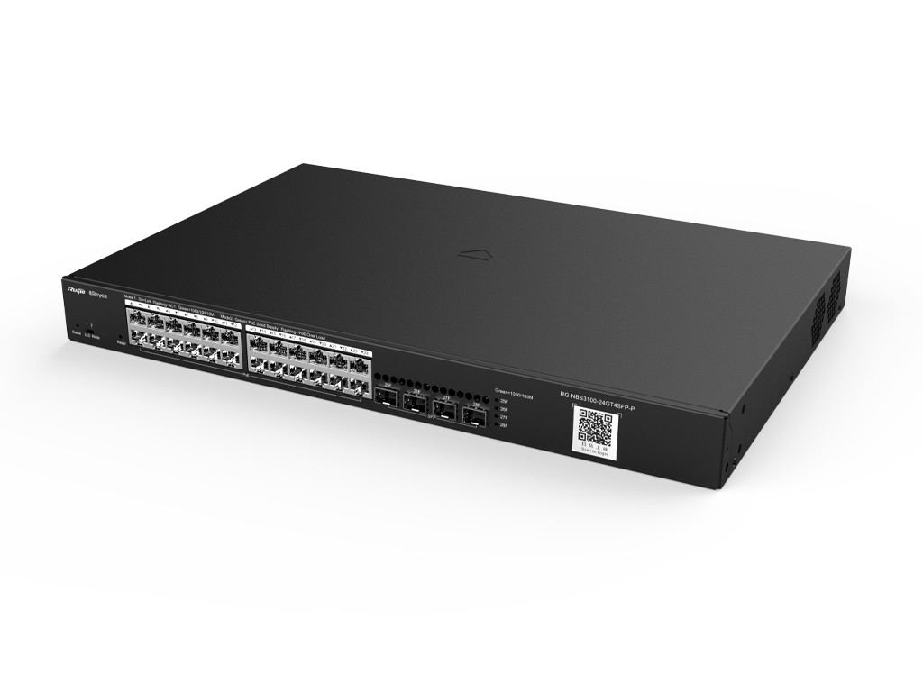 Ruijee 28-Port Gigabit Layer 2 Cloud Managed PoE 