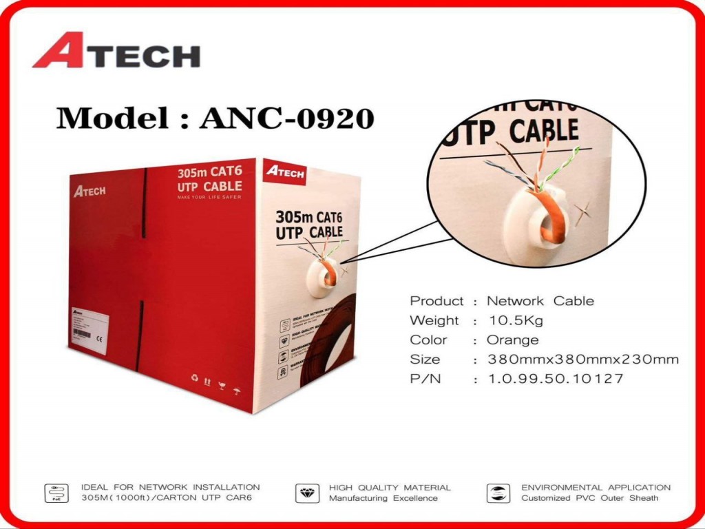 Network Cable cat6 BOX/305M Model: ANC-0920