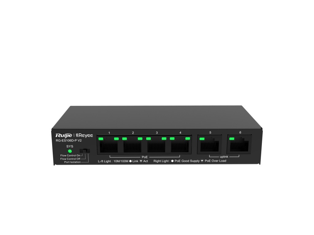 Ruijee 6-port 10/100Mbps Desktop Unmanaged Switch