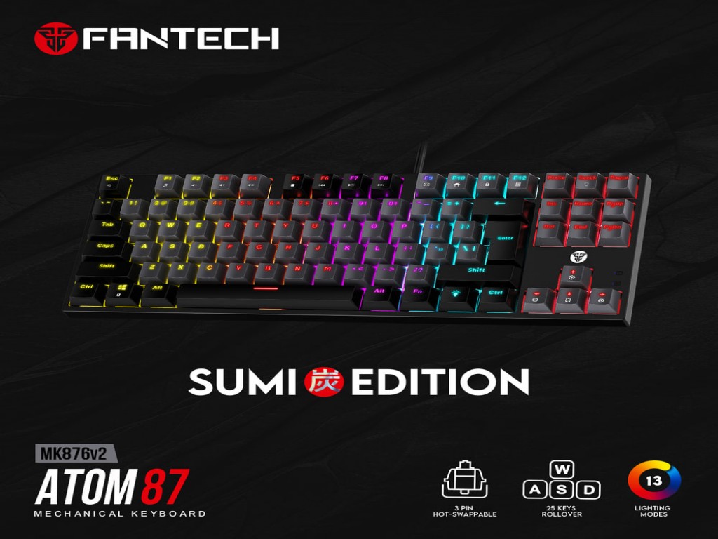 Fantech MK876v2 ATOM87 Keyboard Grey