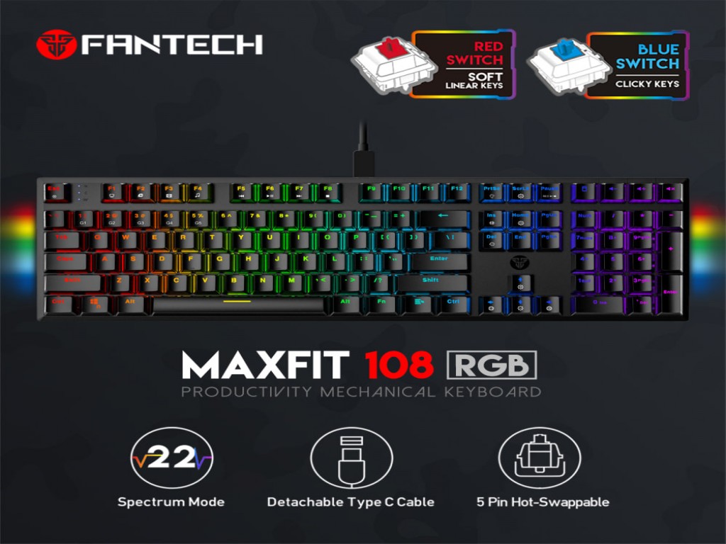 Fantech MK855 Maxfit108 RGB Black Gaming