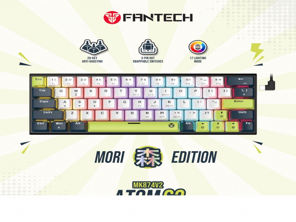 Fantech MK874v2 ATOM63 MORI Edition White