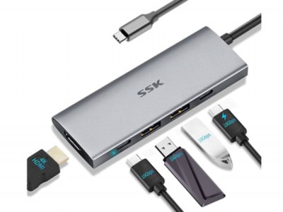 SSK SC108 Type-C Multi-function 5 in 1 Adapter 