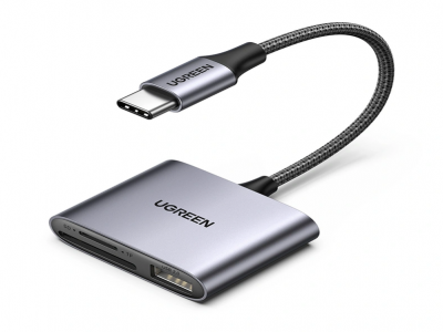 UGREEN USB-C to SD/TF + USB 2.0 Card Reader